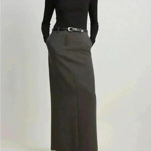 Like New Claire Rose x NA-KD Column Skirt Grey - Size Eu 36 (size small or 6)